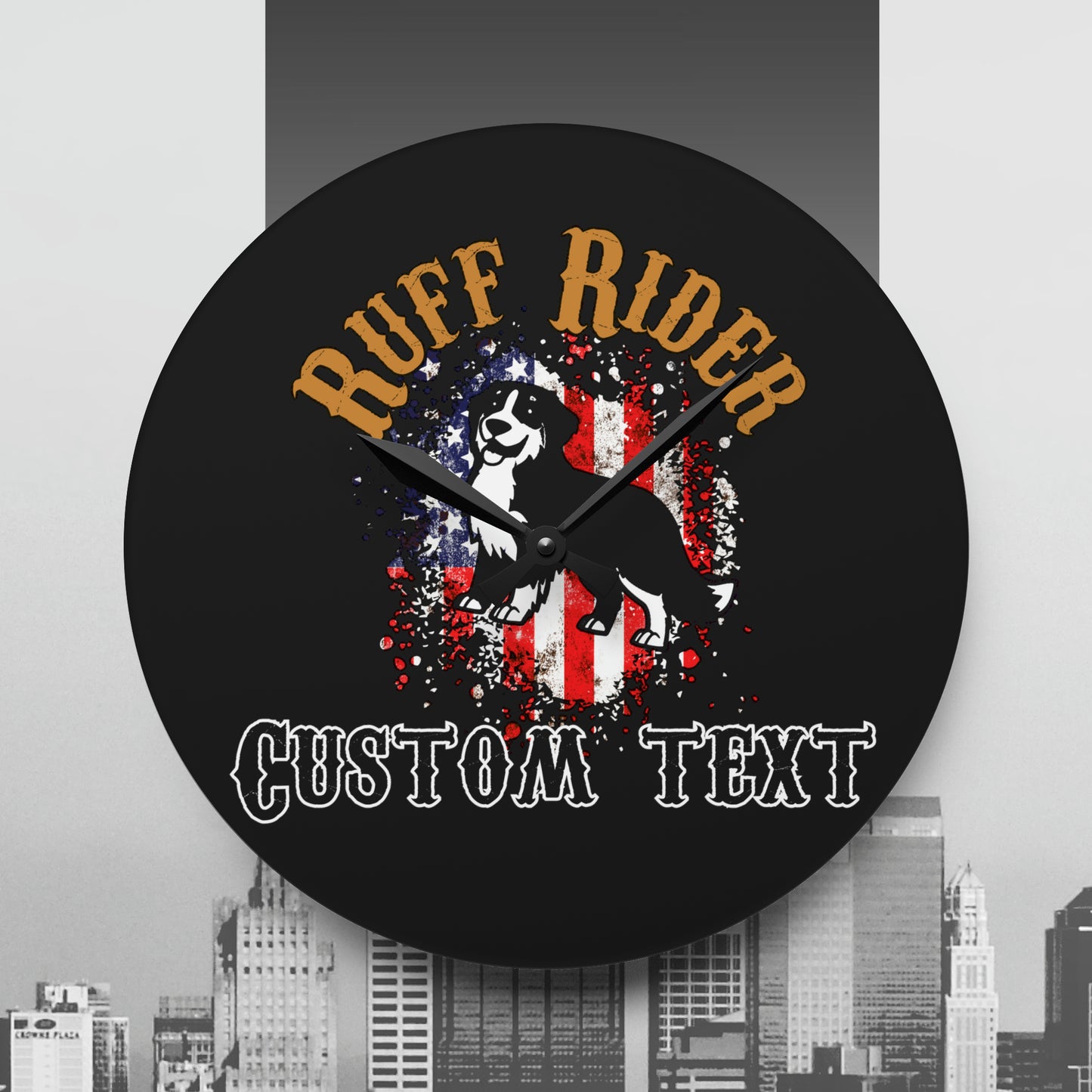 Ruff Rider "Custom Name" Acrylic Wall Clock