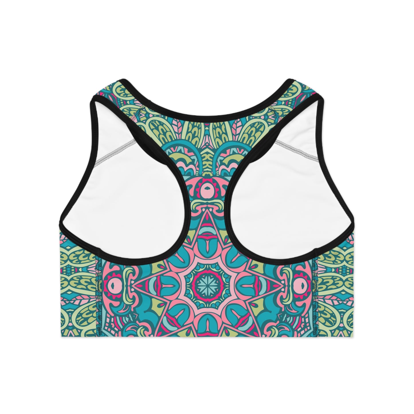 Green and Blue Boho Vibes Sports Bra - AOP Design for Stylish Support Sports Bra (AOP)