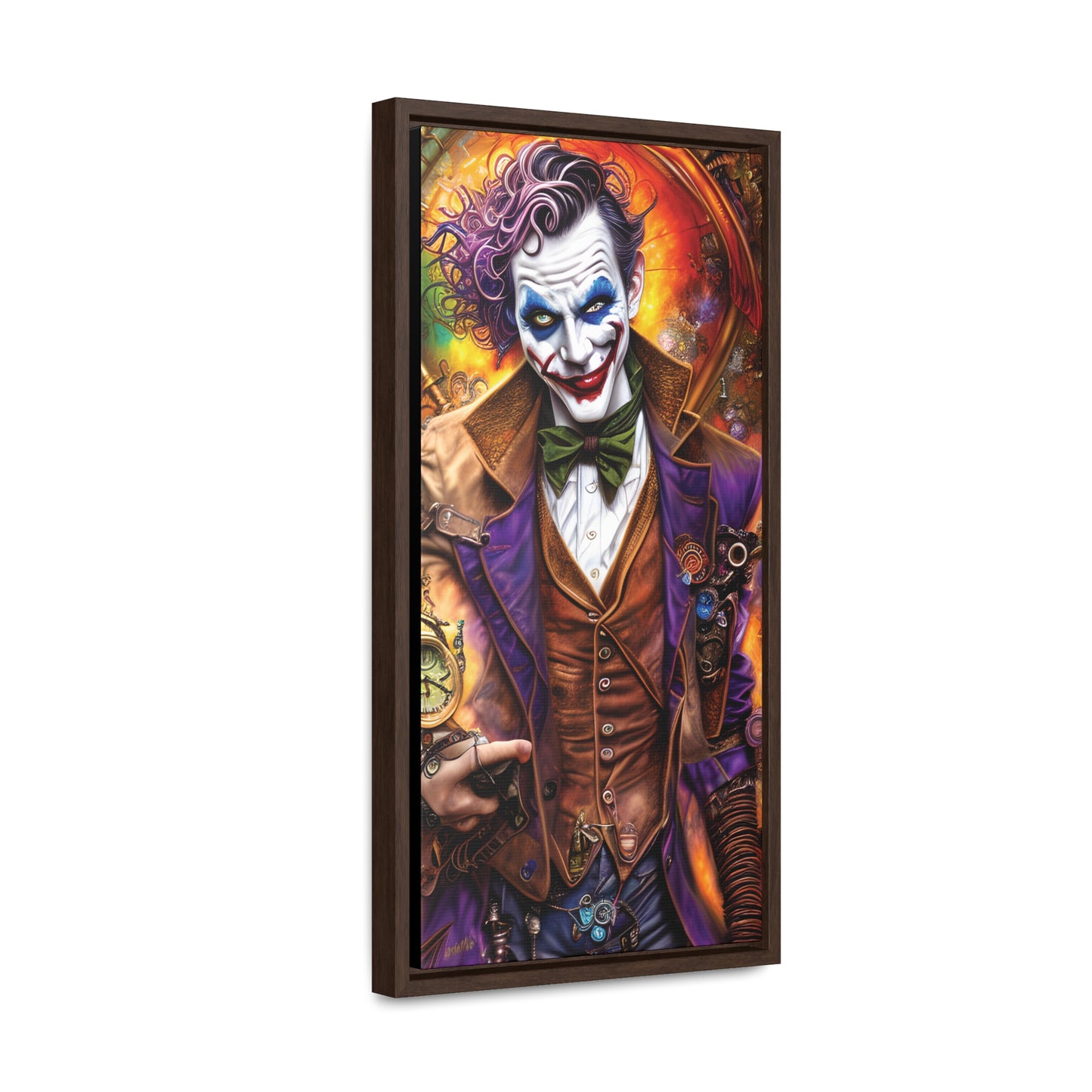 Steampunk-Joker-Hearts-Tribal-Fractal Gallery Canvas Wraps, Vertical Frame