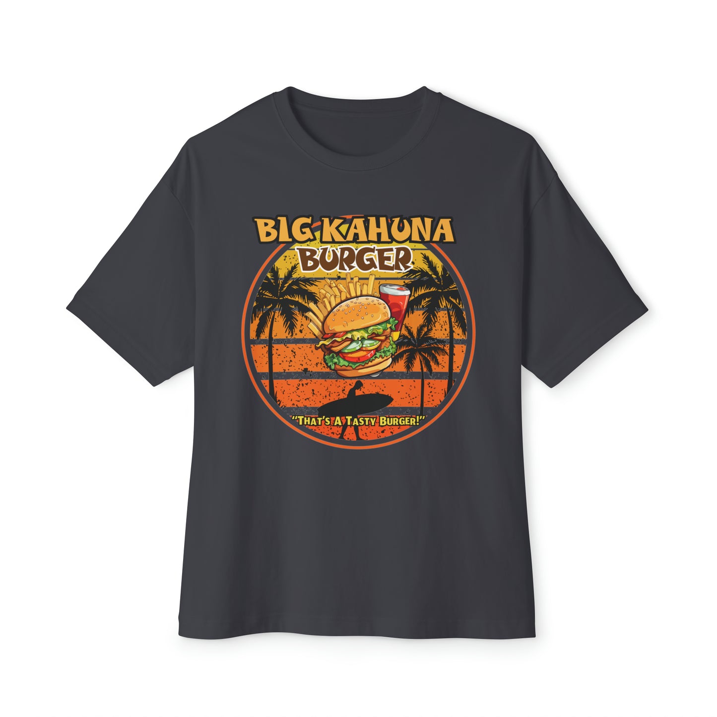 Big Kahuna Burger Unisex Oversized Boxy Tee Burger Lover's Tee, Unisex Box of Joy, Hilarious Graphic Shirt, Movie Magic Apparel