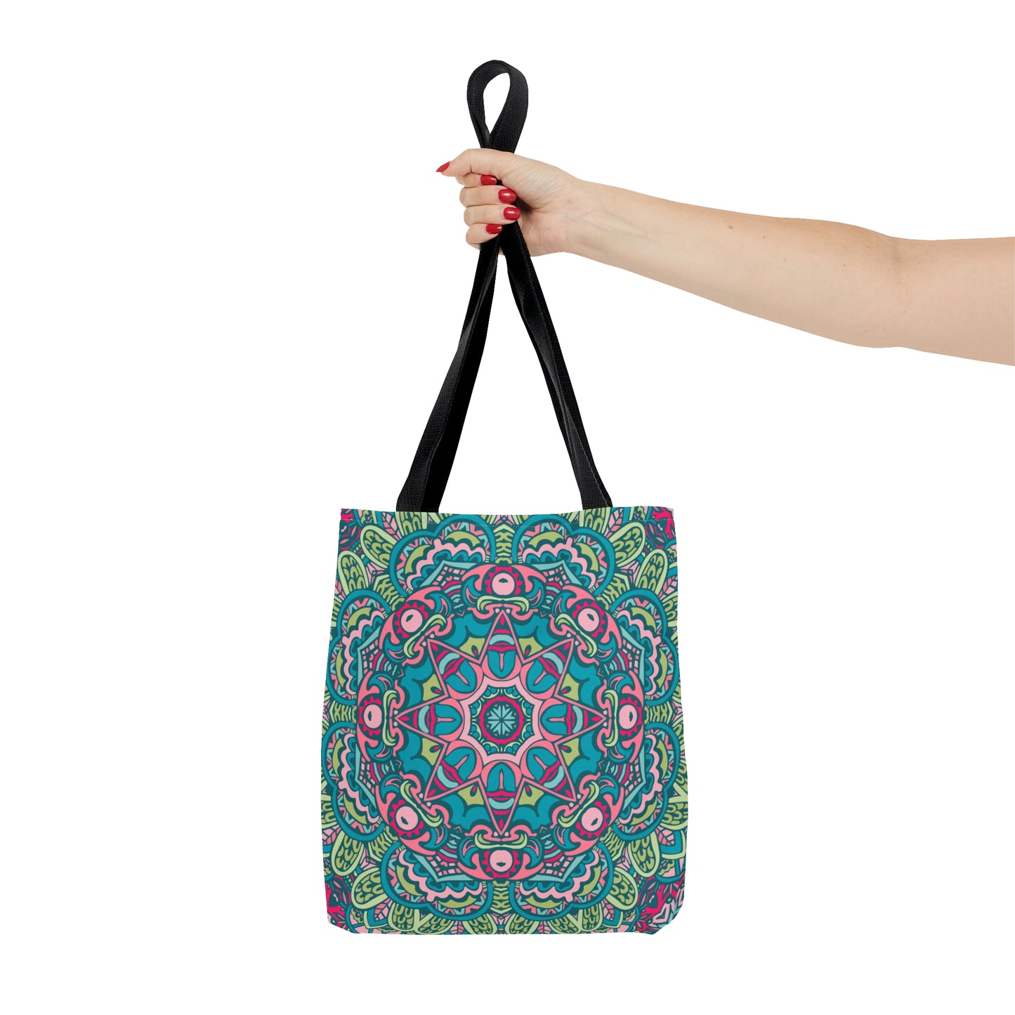 Green and Blue Boho Vibes Tote Bag - AOP Design for Stylish Carrying