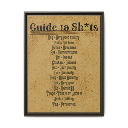 Guide to Sh*ts Framed Wall Art Print, Humorous Decor, Office Wall Art, Gift for Friends, Humor, Unique Housewarming Gift