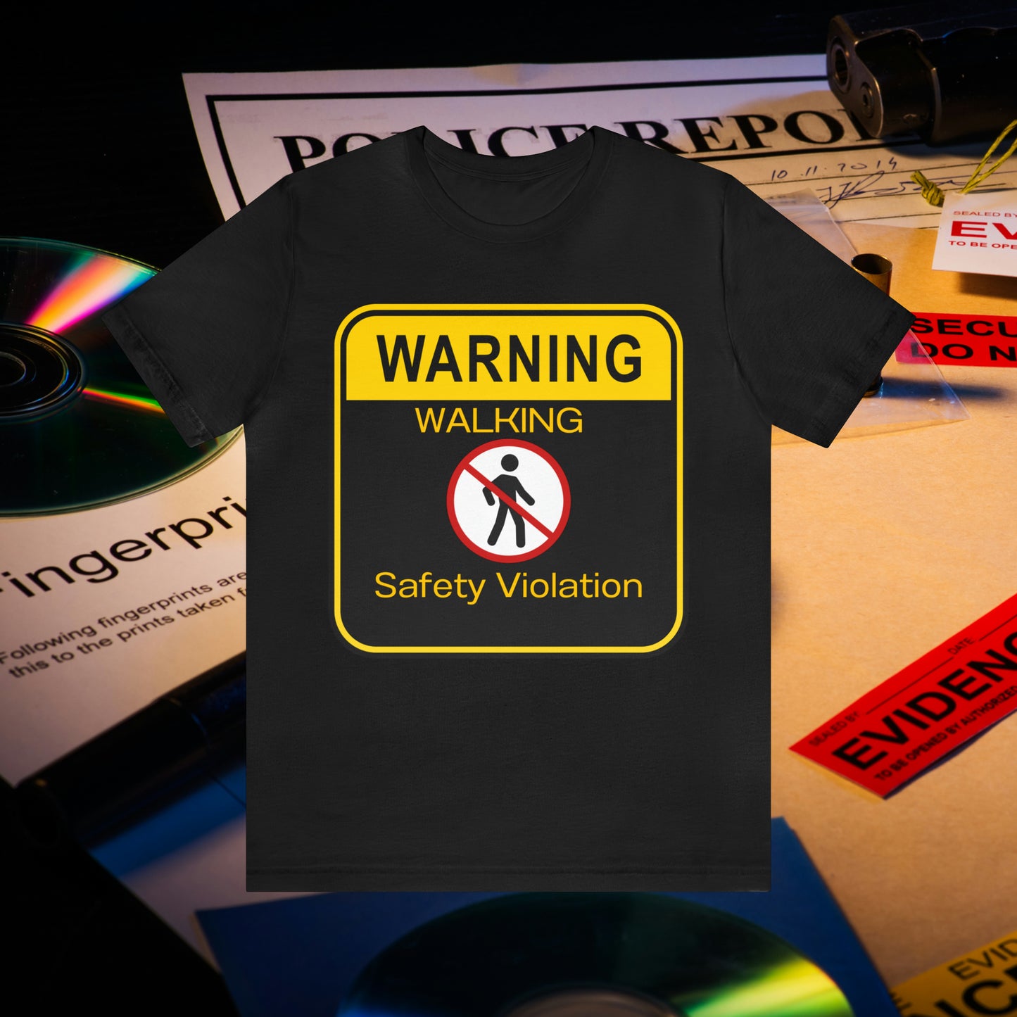 Warning Walking Safety Violation Unisex Jersey Short Sleeve Tee Gifts for Her Gifts For him