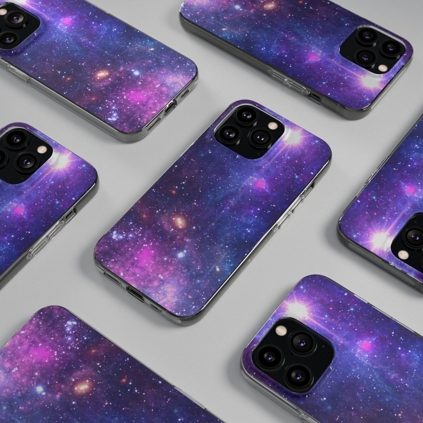 Purple Beyond the Stars Outer Space Out of this World Soft Phone Cases