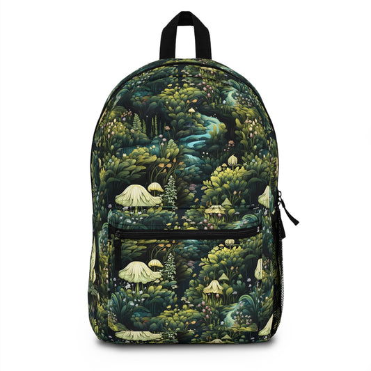 Adventure into an Enchanted Forest of Green Mushrooms : All-Over Print Kids Backpack, Gift ideas for Students gifts for Girls