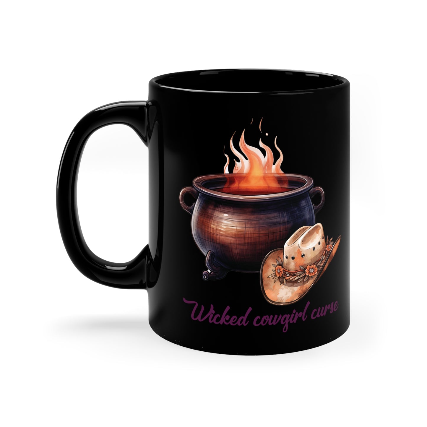 Wicked Cowgirl Curse position 11oz Black Mug