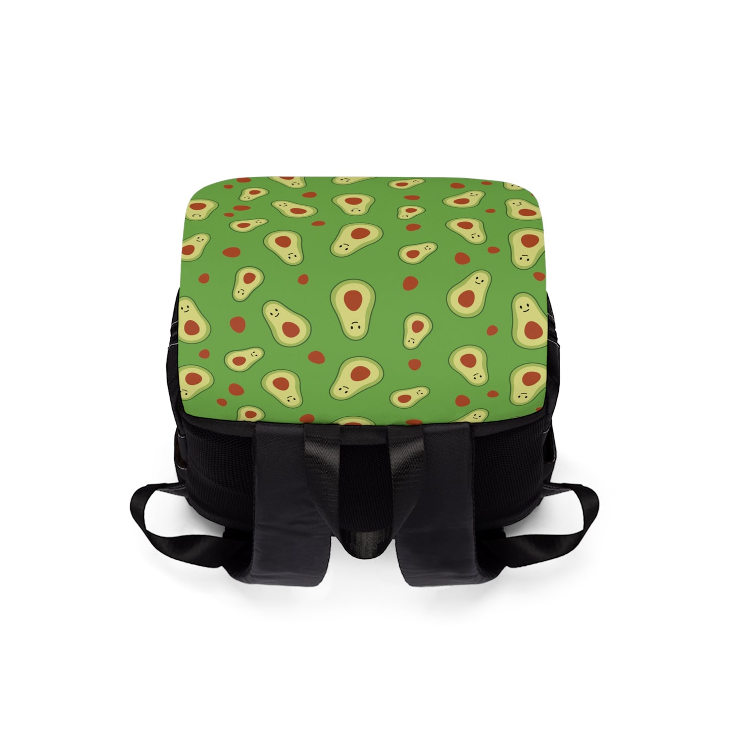 Raining Avocadoes on a Green Background Back to School Unisex Casual Shoulder Backpack