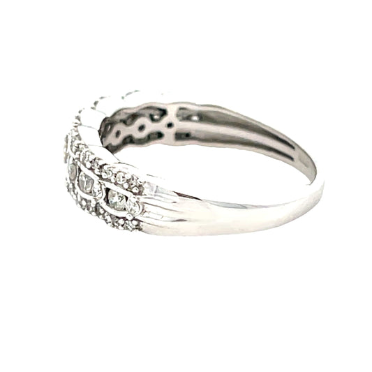 .50ct Diamond Wedding Band Ring 14KT White Gold