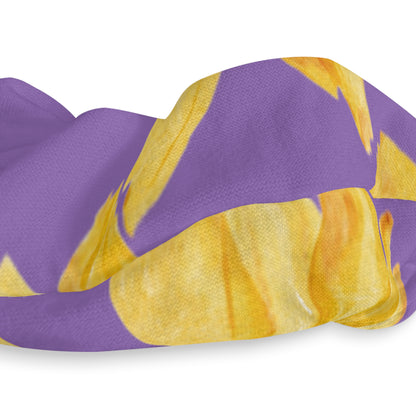Flowers on a Purple Background Scrunchie