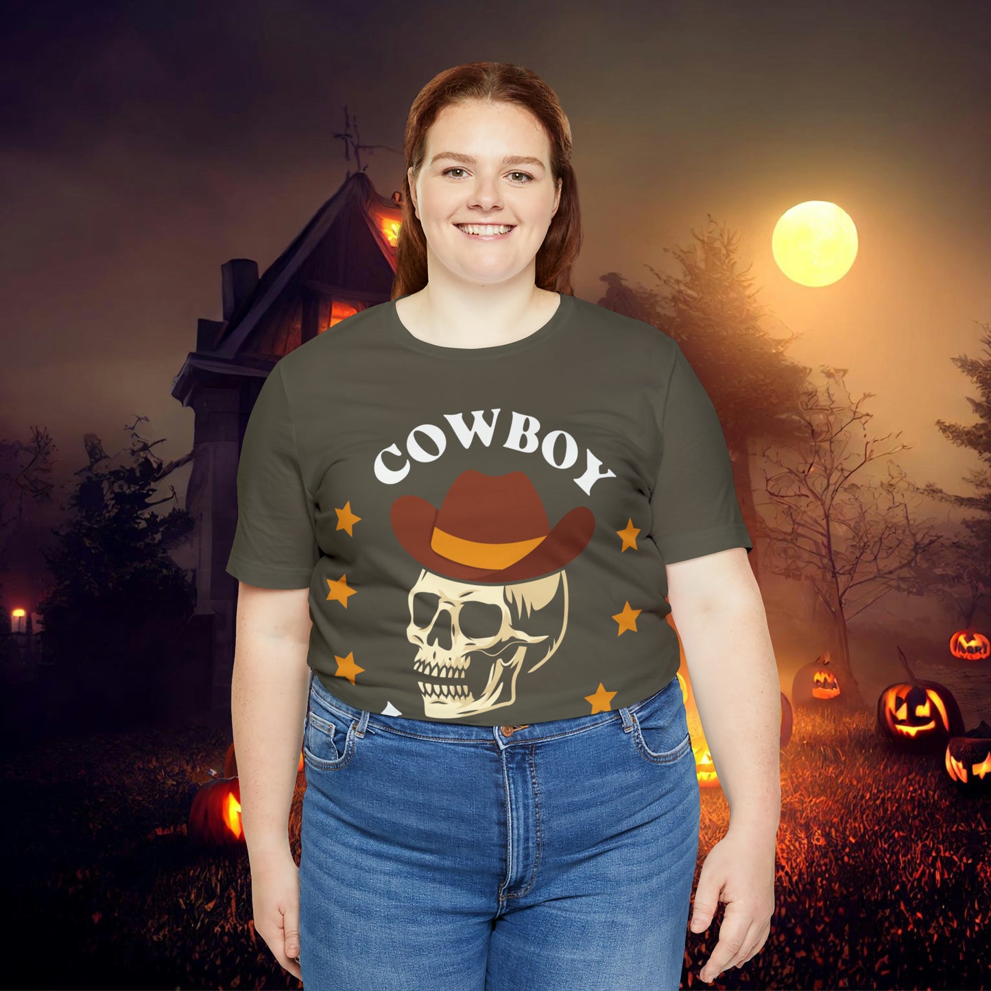 Cowboy Killer Retro Halloween Unisex Jersey Short Sleeve Tee Gifts for Him Gifts for Her