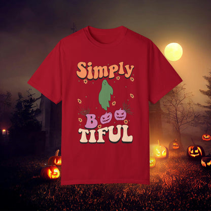 Simply Bootiful Retro Groovy Halloween Unisex Garment-Dyed T-shirt Gifts for Her Gifts for him