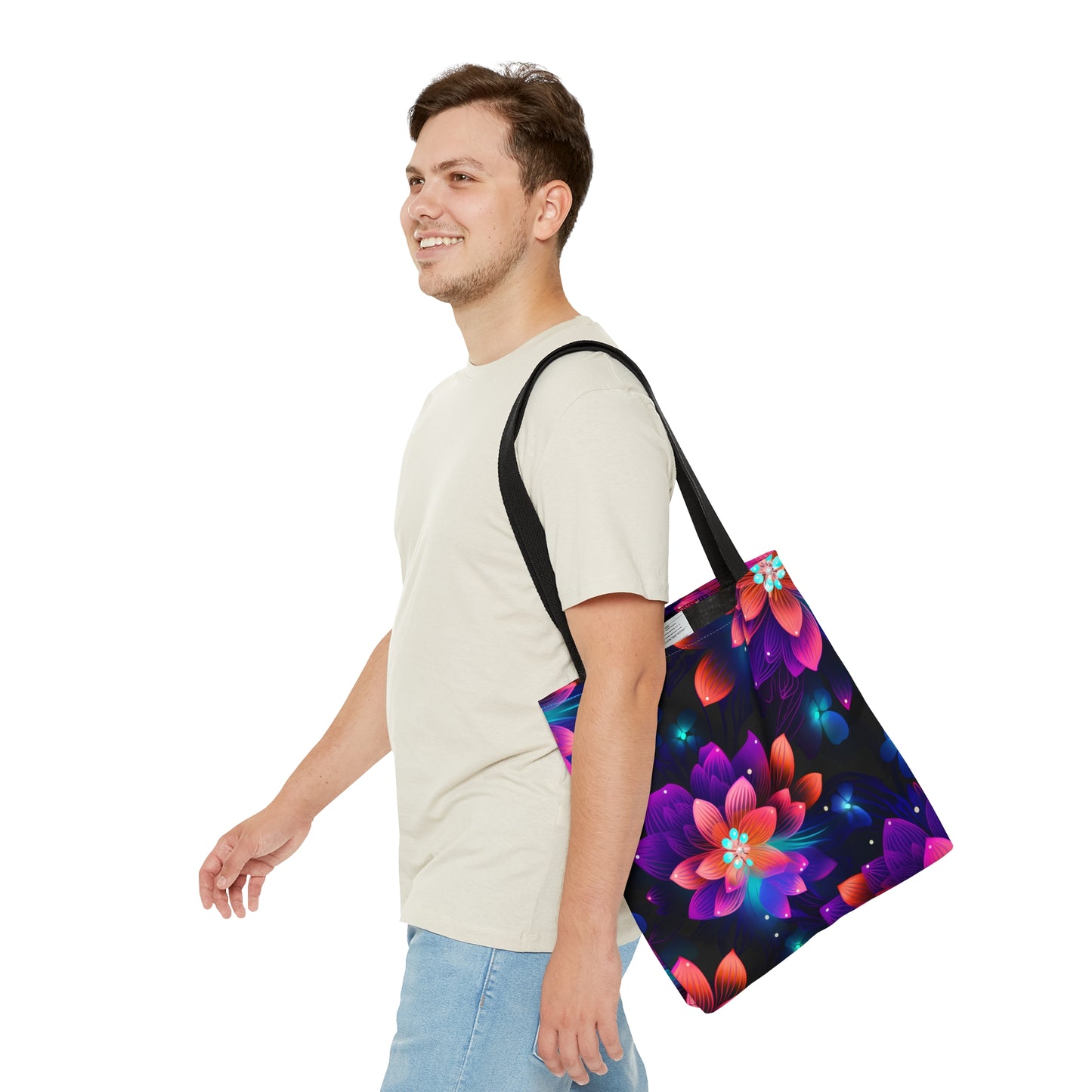 Vibrant Blooms All Over Print Tote Bag