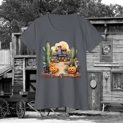 Desert Ghost Town Spooks Western Halloween Women's Organic Short Sleeve T-Shirt Gifts for Her