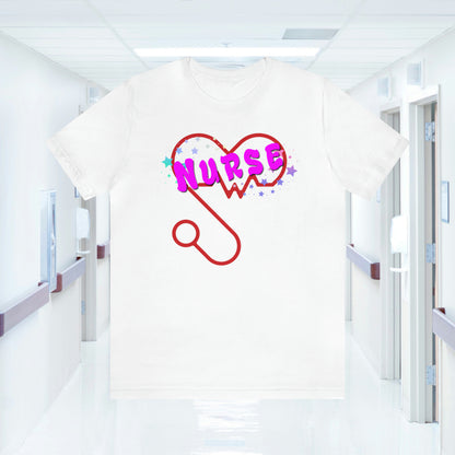 Nurse Love Unisex Jersey Tee Bella+Canvas 3001 Healthcare Gift Medical Students, Soft Fabric, Various Sizes Available