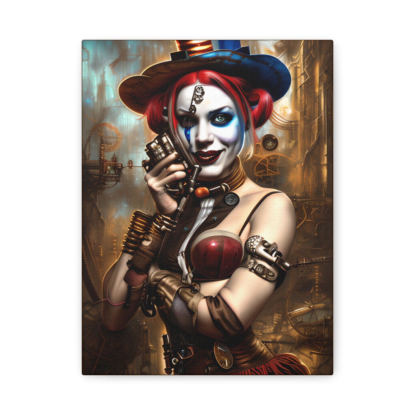 Hyper Realistic Steampunk Harley Quinn Matte Canvas, Stretched, 1.25"