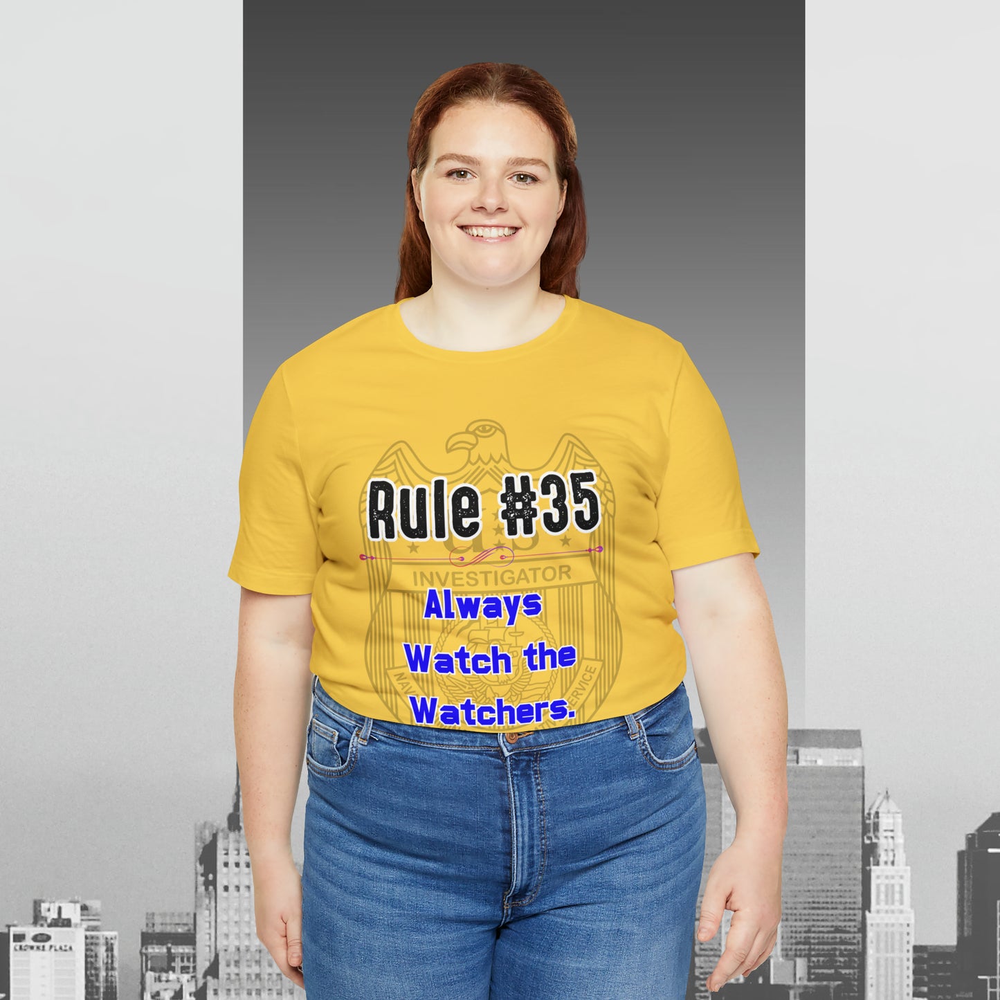 Rules of Gibbs #35 Always Watch the Watchers Unisex Jersey Short Sleeve Tee