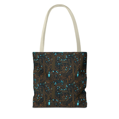 Golden Circuit Board AOP Tote Bag