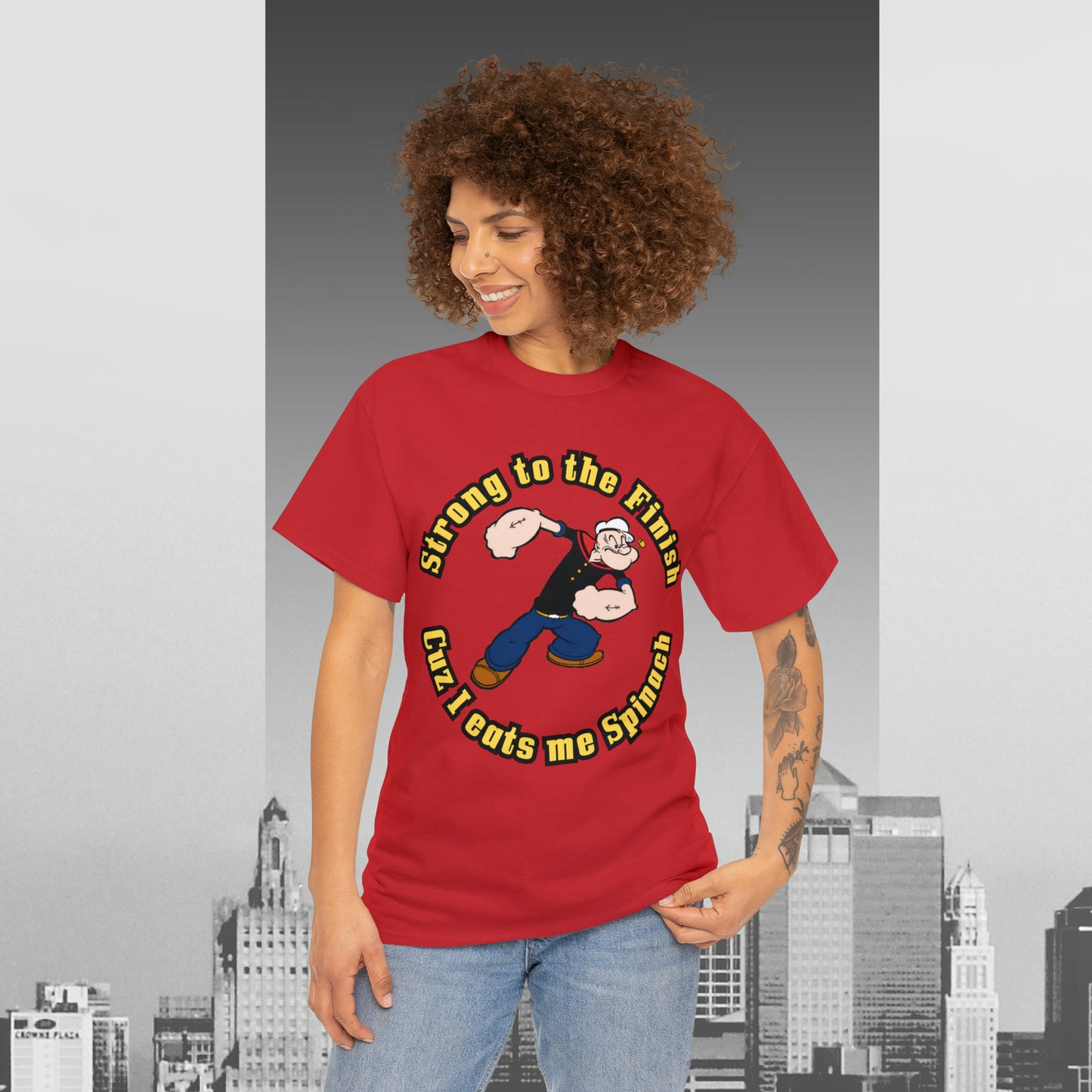 Popeyes Strong to The Finish Unisex Heavy Cotton Tee