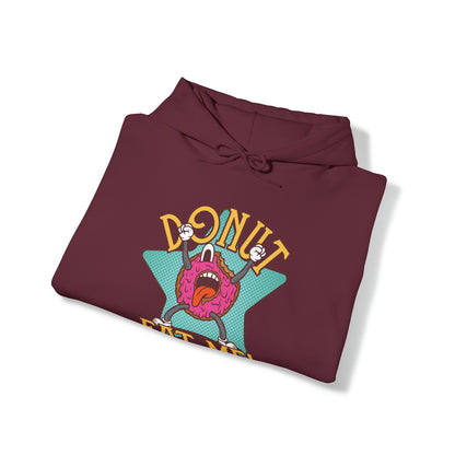 "DirkyThreadz Donut Panic Hoodie - Quirky Cartoon Design for Fun Style"