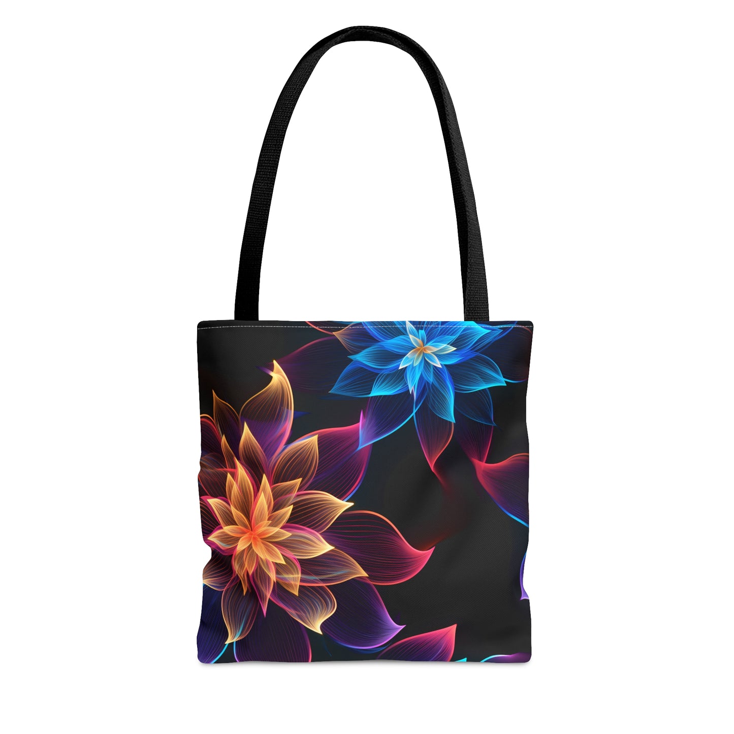 Vibrant Elegance: Neon Floral All Over Print Tote Bag