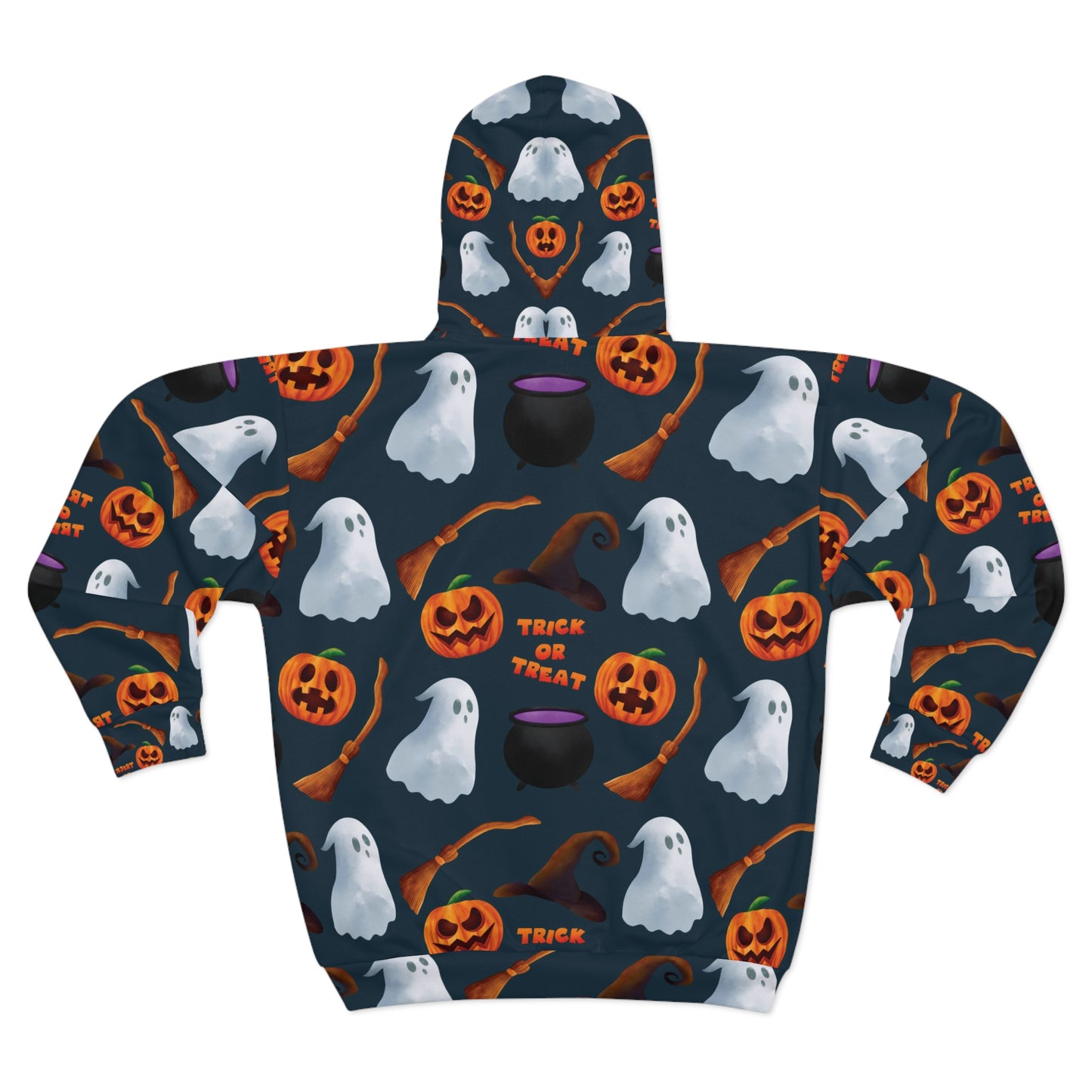 Trick or Treat Halloween Unisex Zip Hoodie (AOP) Gifts for Him Gifts For Her