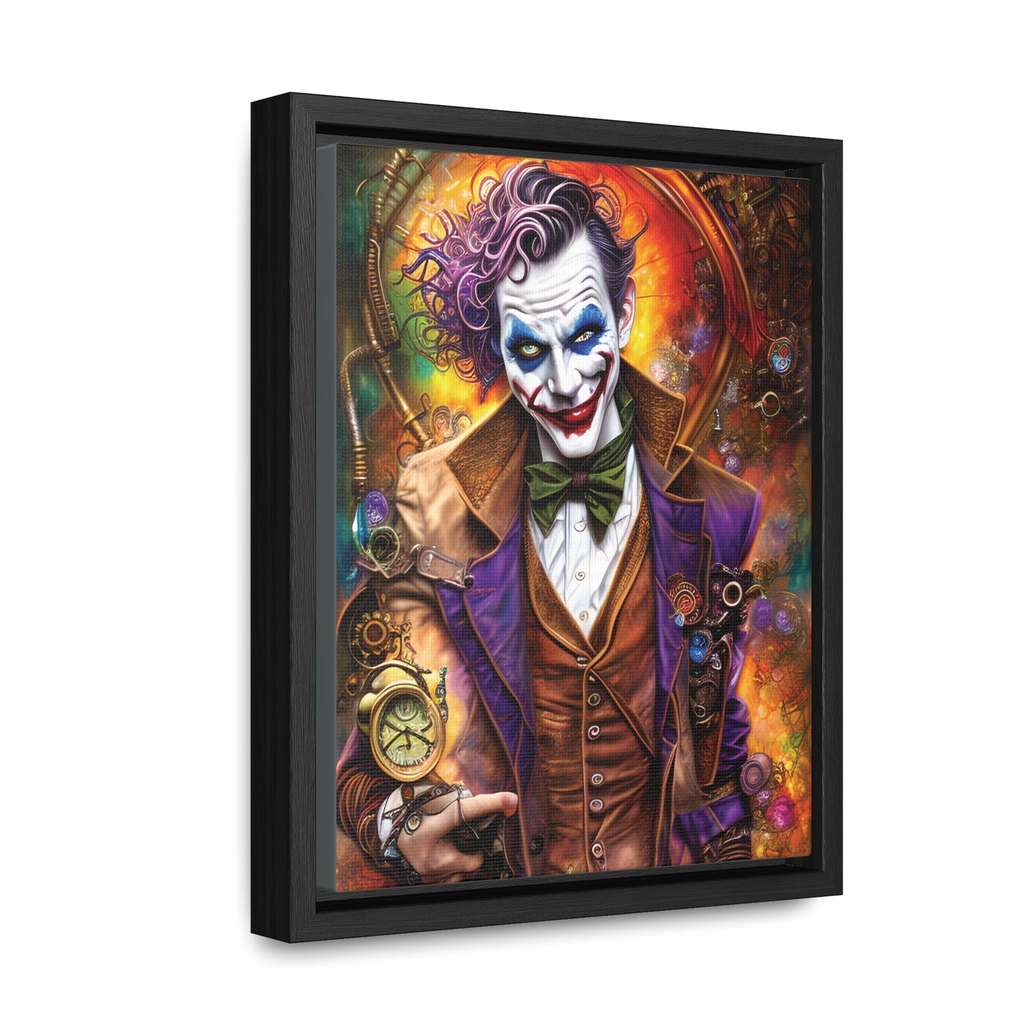 Steampunk-Joker-Hearts-Tribal-Fractal Gallery Canvas Wraps, Vertical Frame