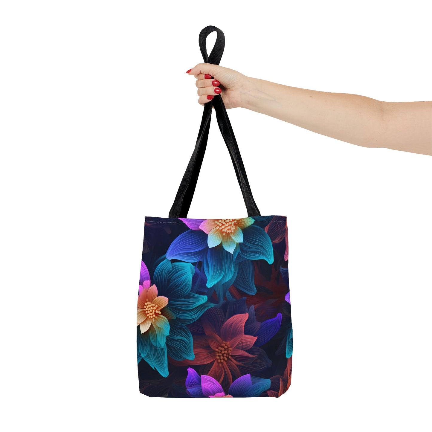 Neon Bloom Extravaganza All Over Print Tote Bag