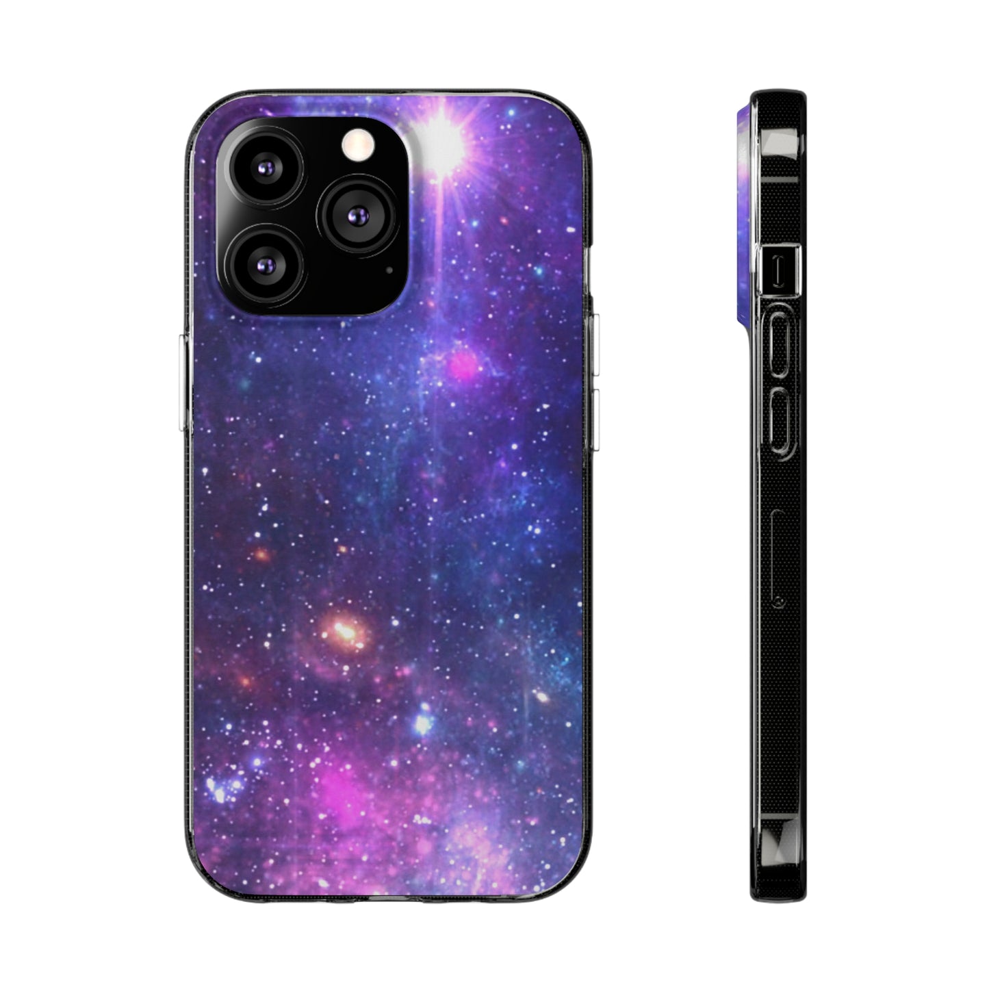 Purple Beyond the Stars Outer Space Out of this World Soft Phone Cases