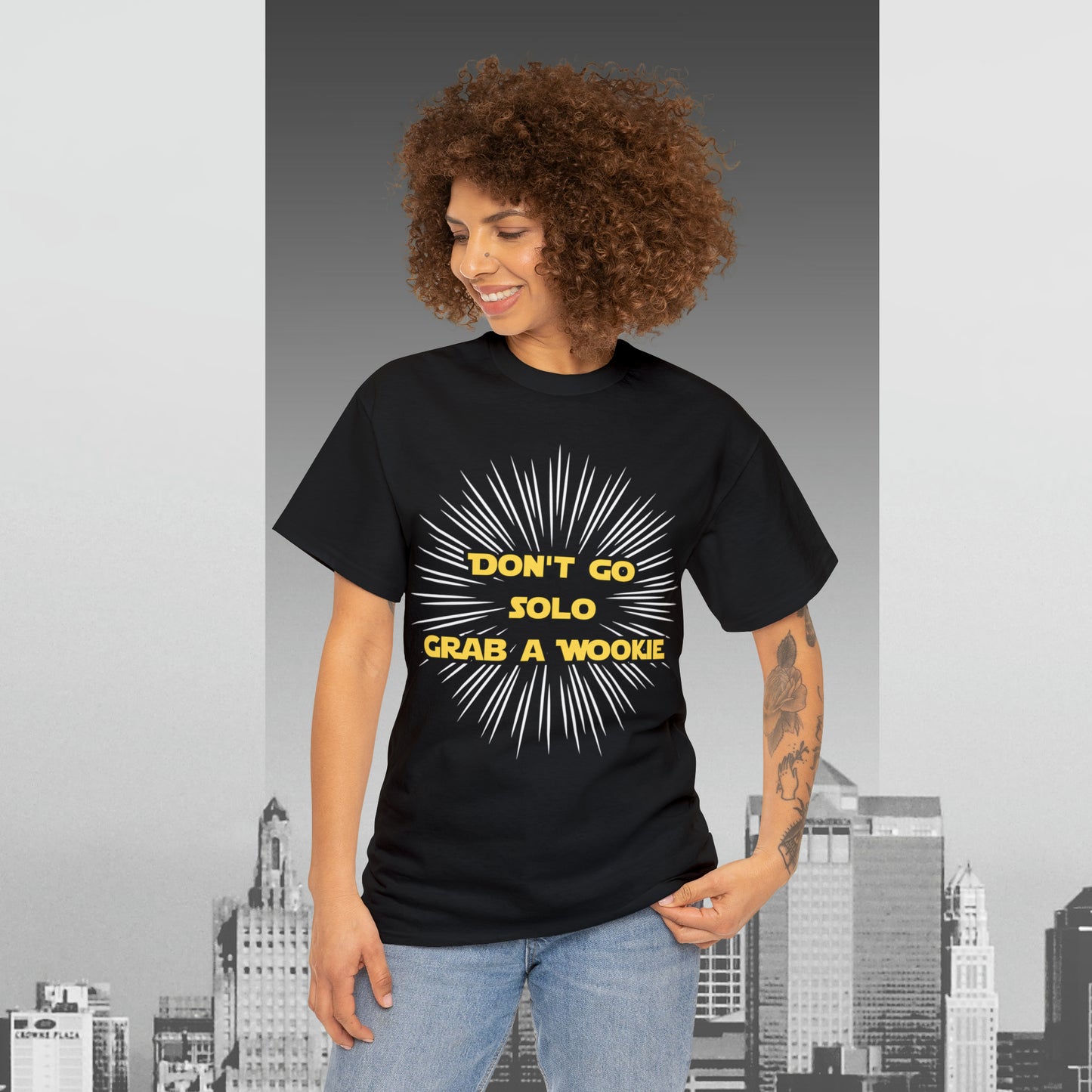 Don't Go Solo, Grab a Wookie Unisex Heavy Cotton Tee