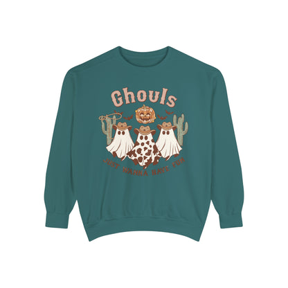 Ghouls Just Wanna Have Fun Western Halloween Unisex Garment-Dyed Sweatshirt