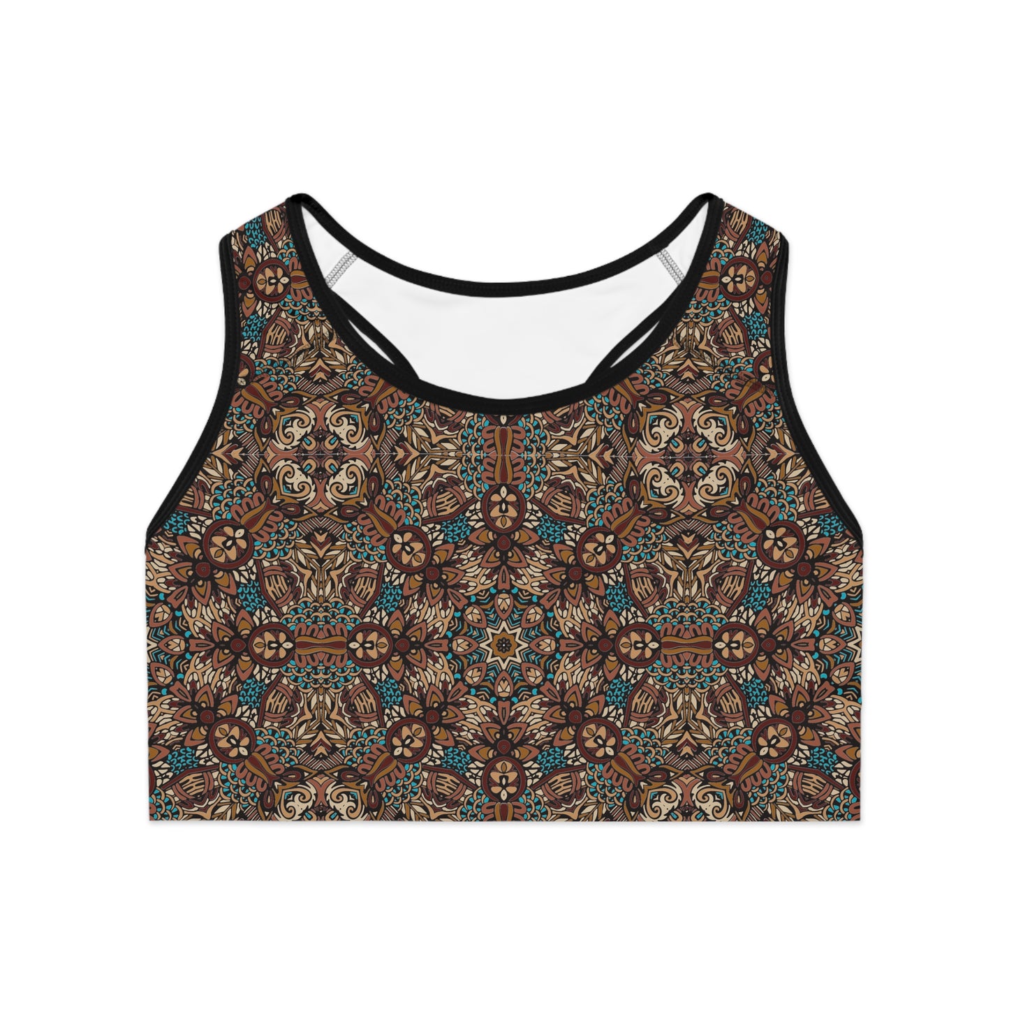 Earthy Brown Boho Chic Women's Sports Bra (AOP)