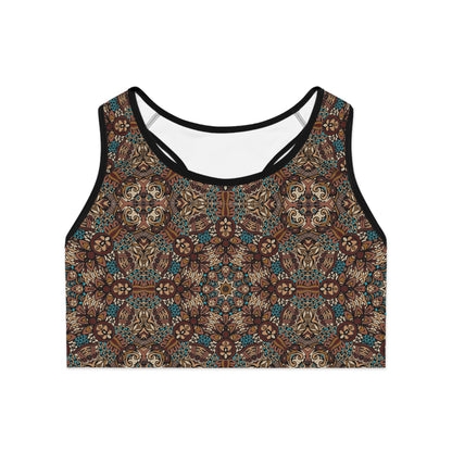 Earthy Brown Boho Chic Women's Sports Bra (AOP)