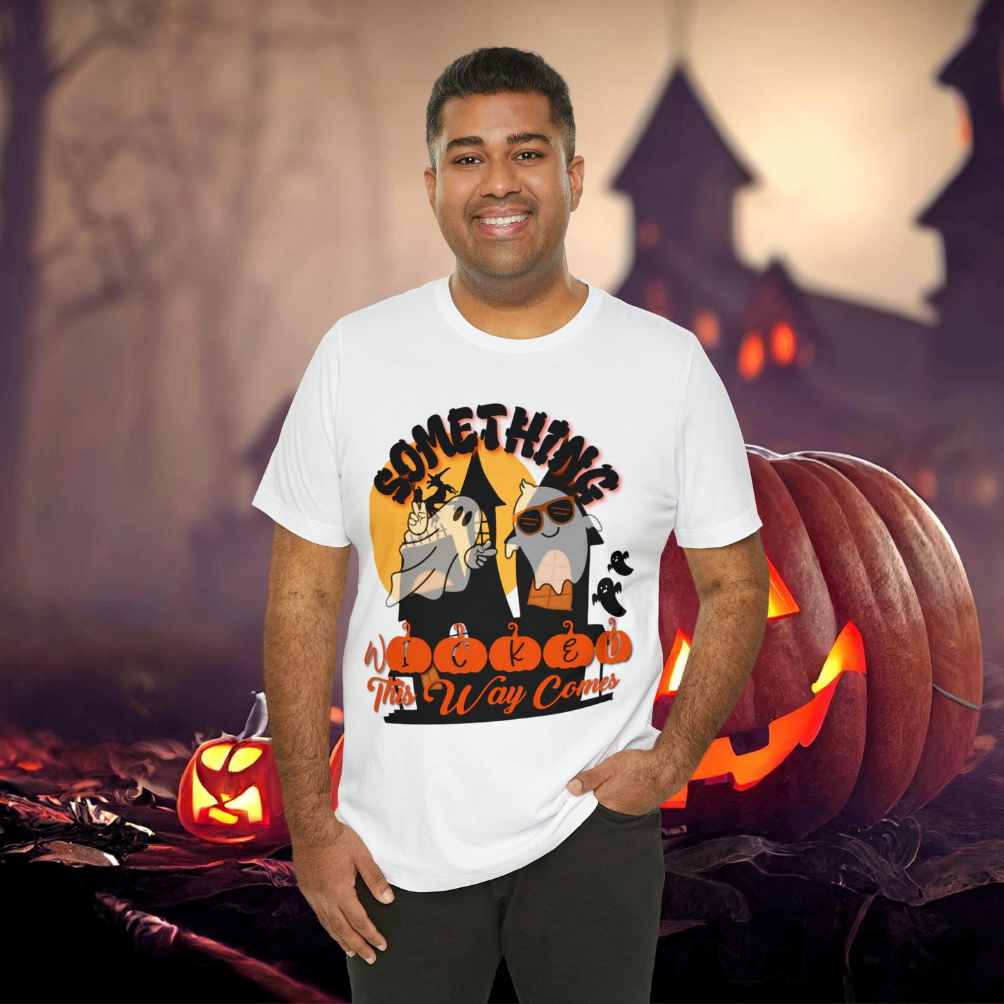 Something Wicked this Way Comes Halloween Unisex Jersey Short Sleeve Tee Gifts for Her Gifts for Him