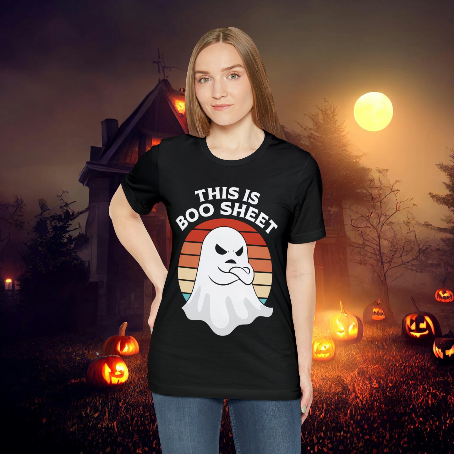 This is Boo Sheet Halloween Unisex Jersey Short Sleeve Tee Gifts for Her Gifts for Him