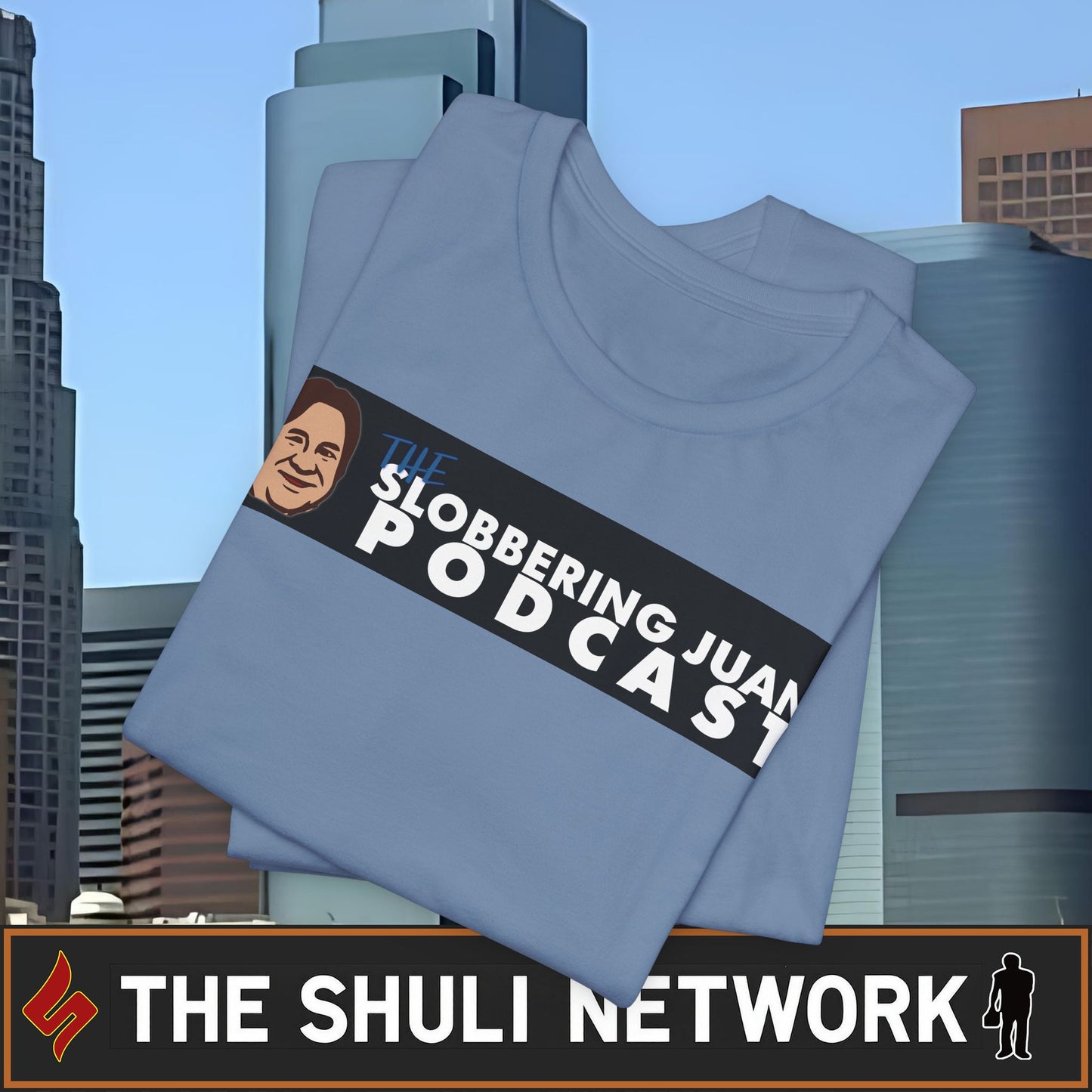 Slobbering Juan Podcast T-Shirt — Retro Logo Tee for Fans