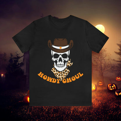 Howdy Ghoul Skeleton Sheriff Retro Halloween Unisex Jersey Short Sleeve Tee Gifts for her