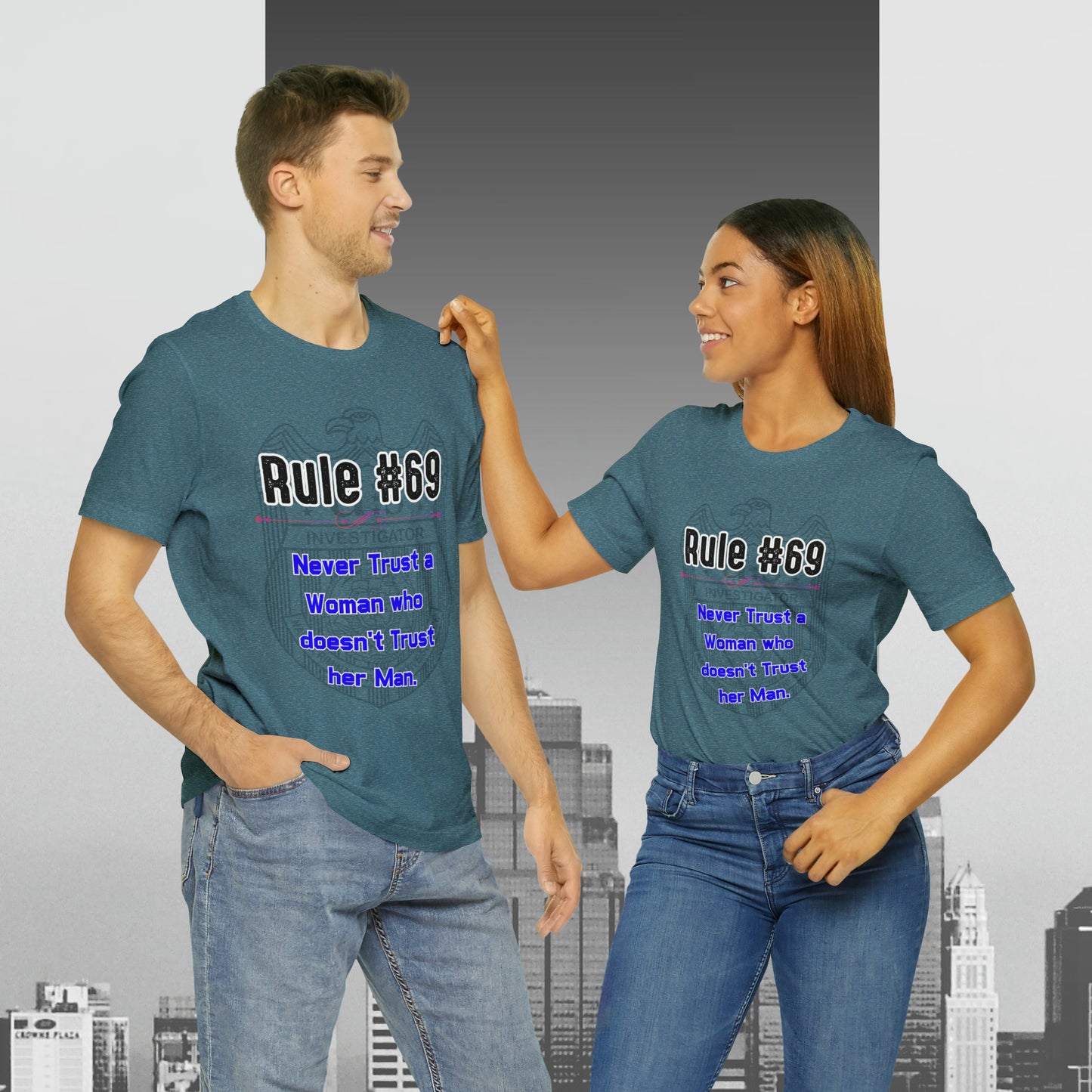 Rules of Gibbs #69 Never Trust a Woman who Doesn't Trust her Man Unisex Jersey Short Sleeve Tee