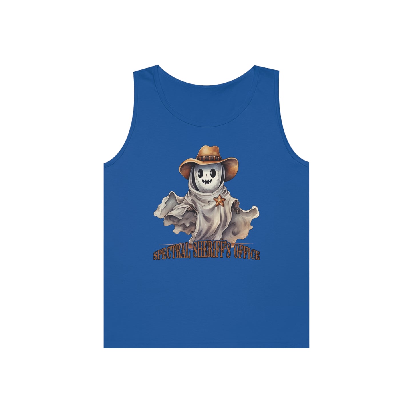 Spectral Sheriff's Office Western Halloween Unisex Heavy Cotton Tank Top Gifts for Him Gifts for Her