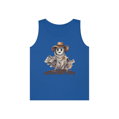 Spectral Sheriff's Office Western Halloween Unisex Heavy Cotton Tank Top Gifts for Him Gifts for Her