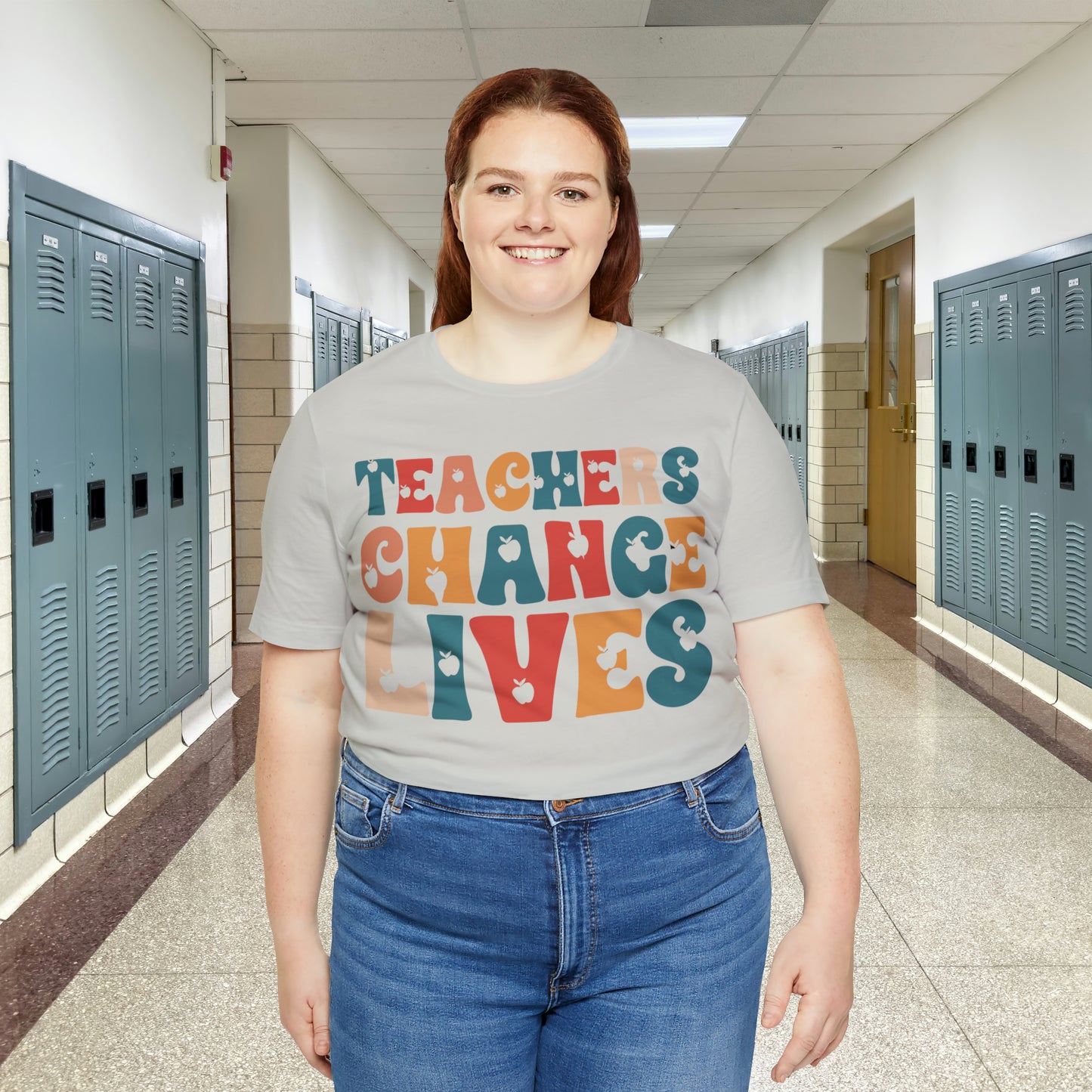 Colorful Teachers Change Lives Back to School Unisex Jersey Short Sleeve Tee Gifts for him, Gifts for Her