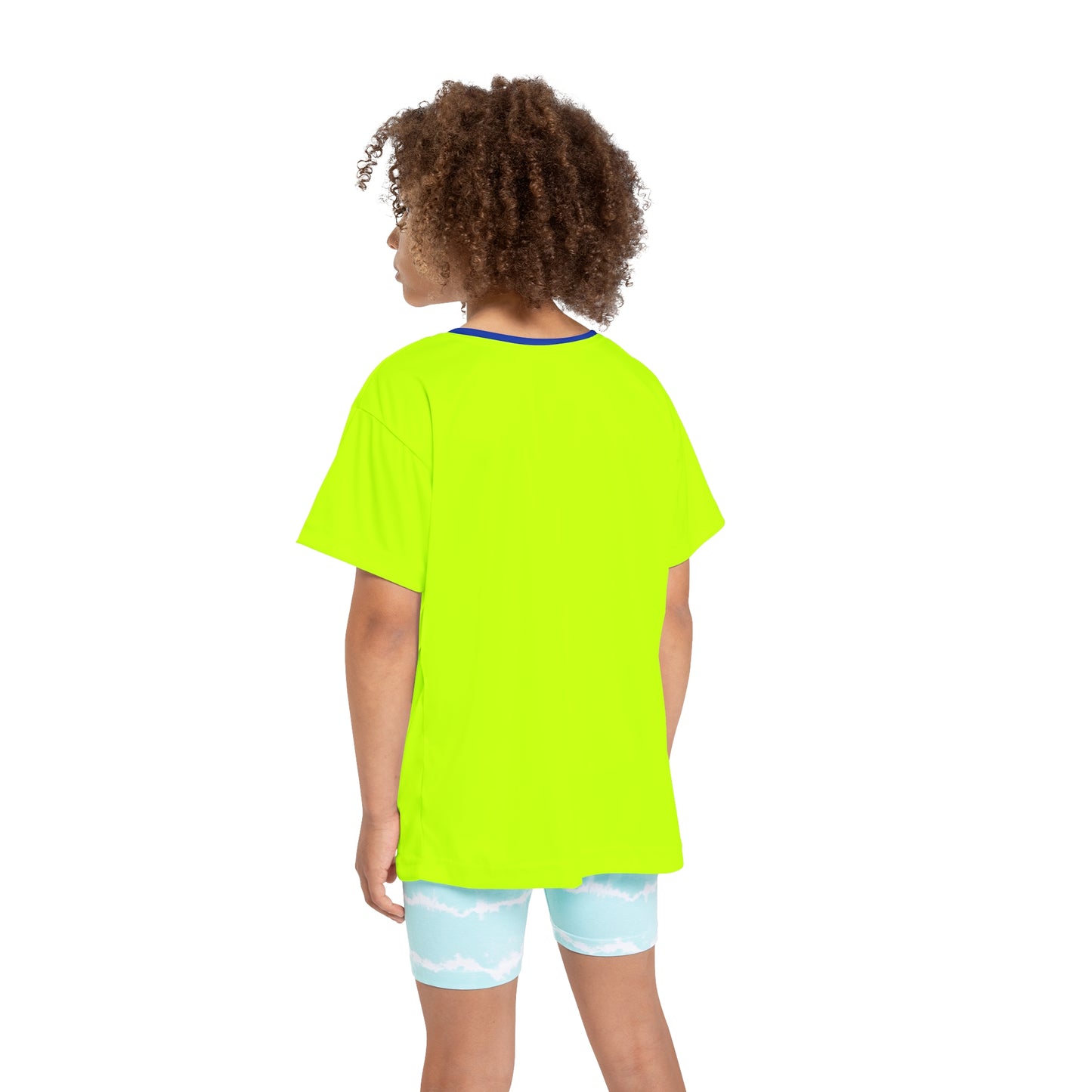 Neon Yellow Rad To The Bone Kids Sports Jersey | All-Over Print Youth Athletic Shirt | Stylish Sports Tee | Active Kids Fashion