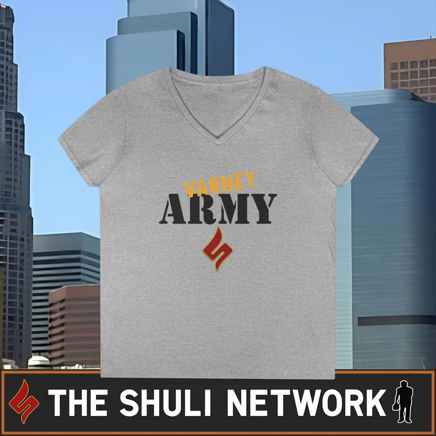 Varney Army Ladies' V-Neck T-Shirt — The Shuli Network Support Tee