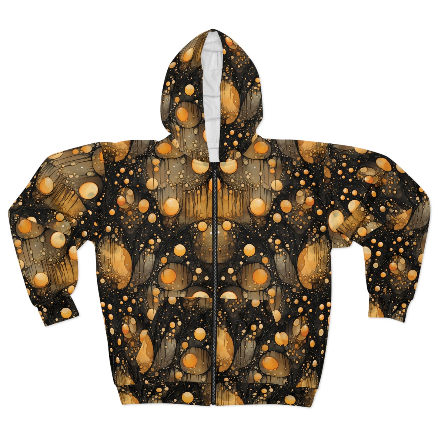 Halloween Ink Splatter Unisex Zip Hoodie (AOP)