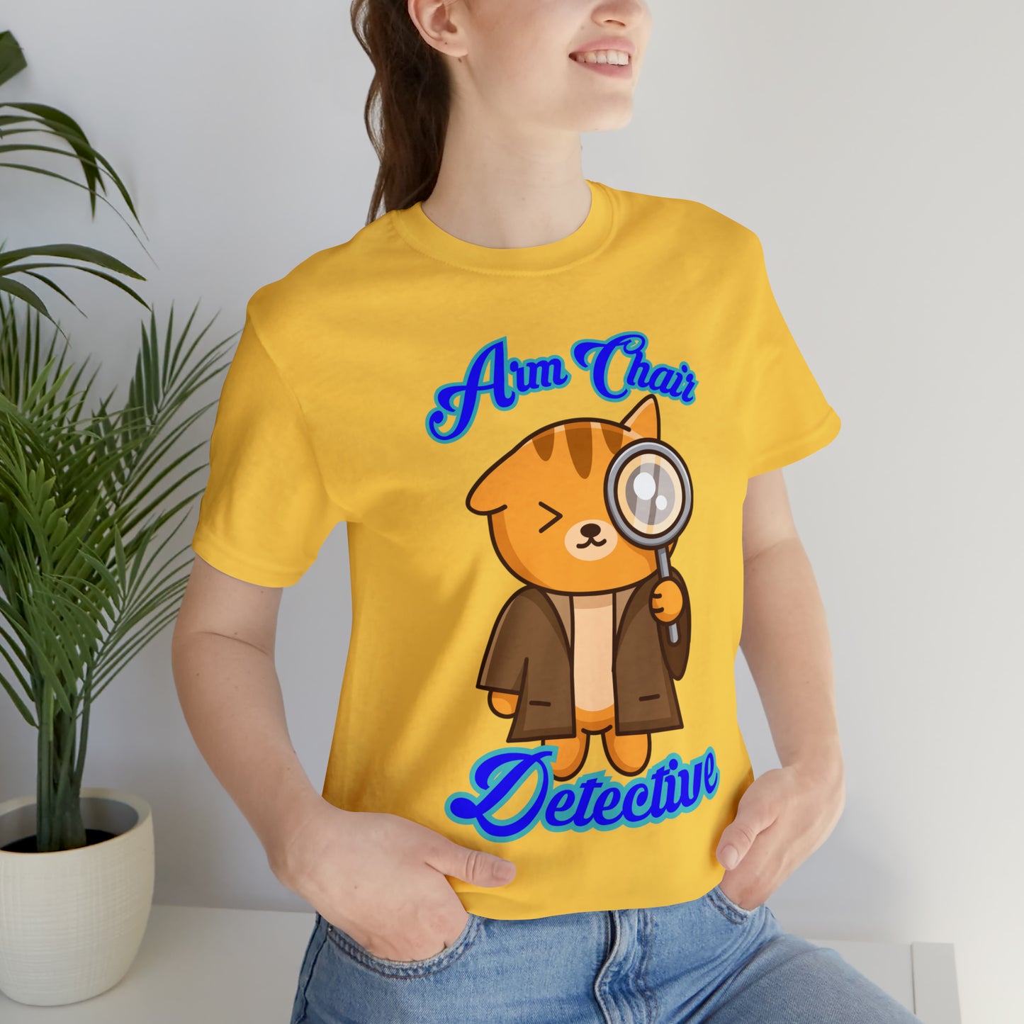 Detective Meow True Crime Armchair Detective Unisex Jersey Short Sleeve Tee Gifts For Her Gifts for Him