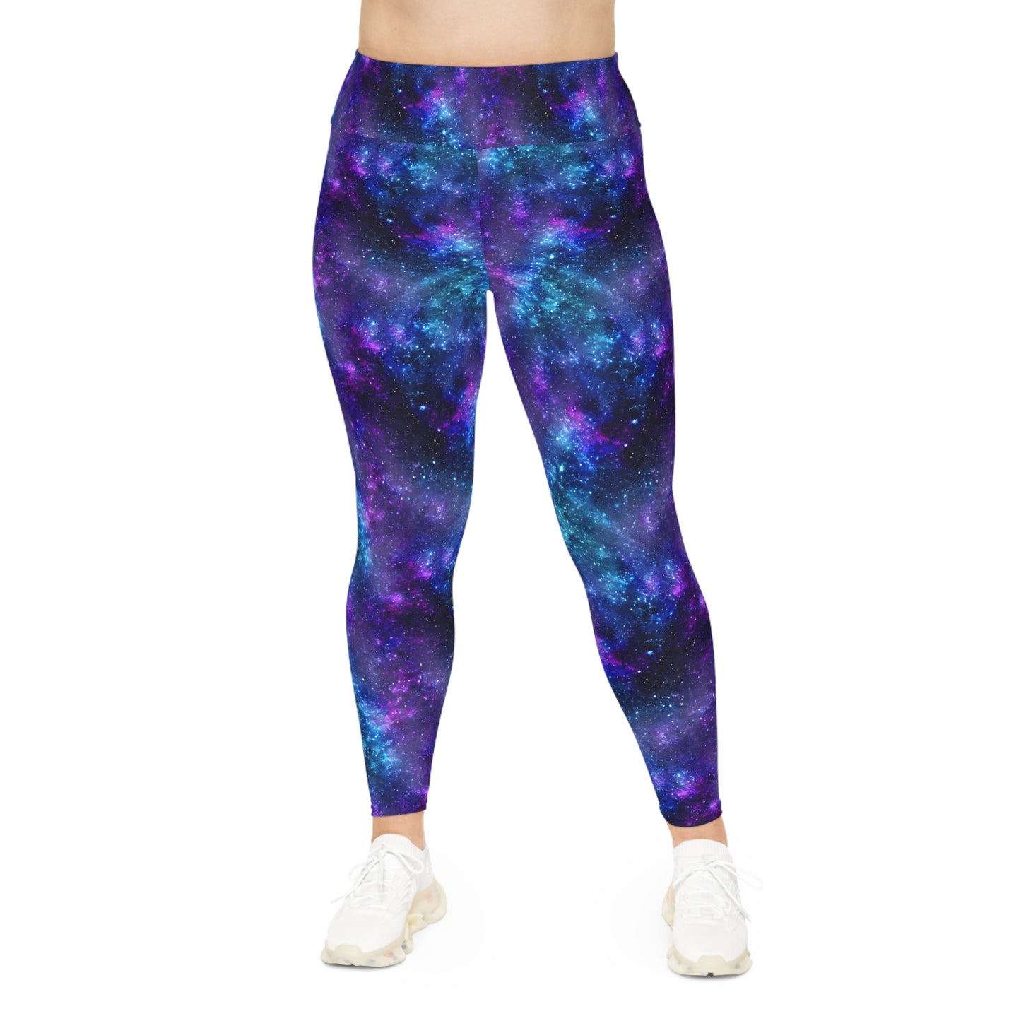 Plus Size Leggings with Out-of-this-World Vibes (AOP) - Cosmic Comfort for Curves