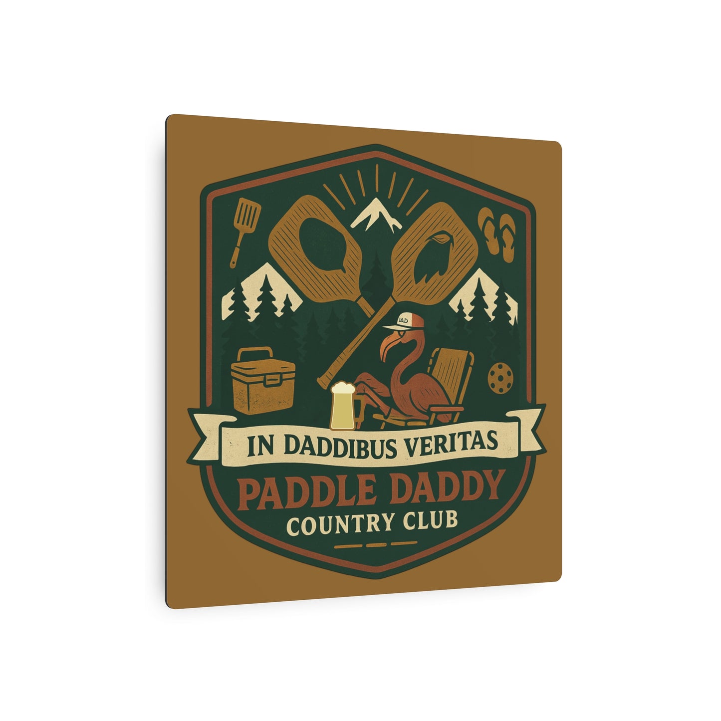 Paddle Daddy Country Club™ Metal Art Sign, Wall Decor for Outdoor Enthusiasts, Country Club Decor, Unique Gift for Dads, Camping Decoration