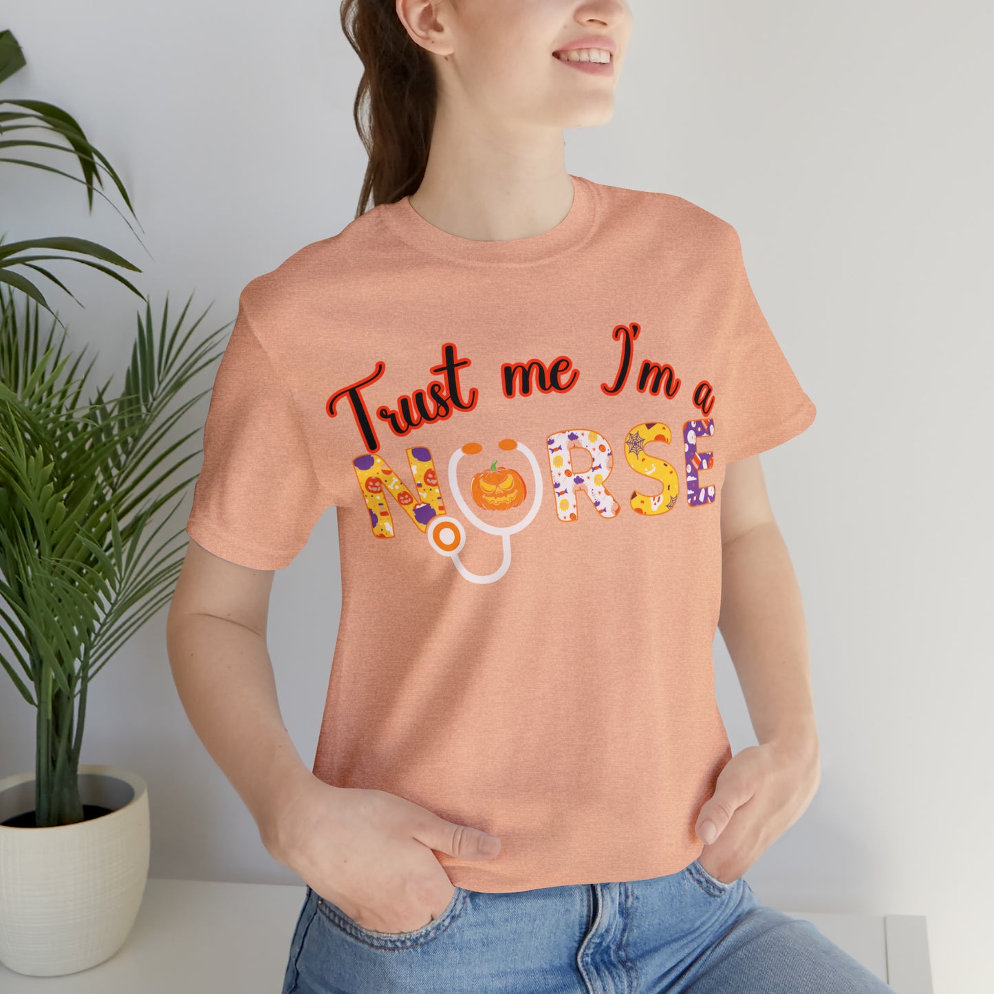 Trust me I'm a Nurse Halloween Retro Unisex Jersey Short Sleeve Tee