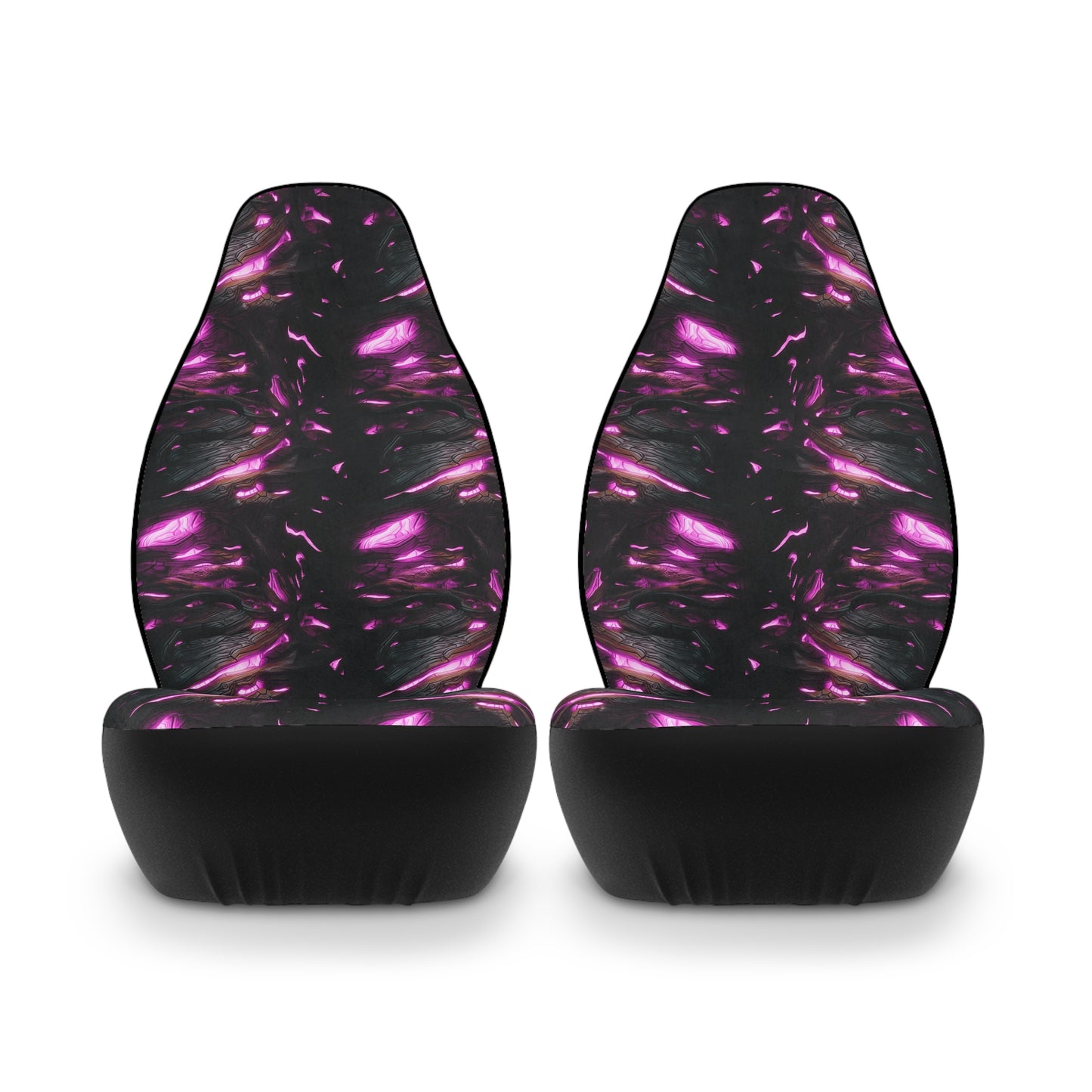 Galaxy Glow Car Seat Covers — Purple Nebula Polyester Front Seat Protector