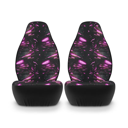 Galaxy Glow Car Seat Covers — Purple Nebula Polyester Front Seat Protector