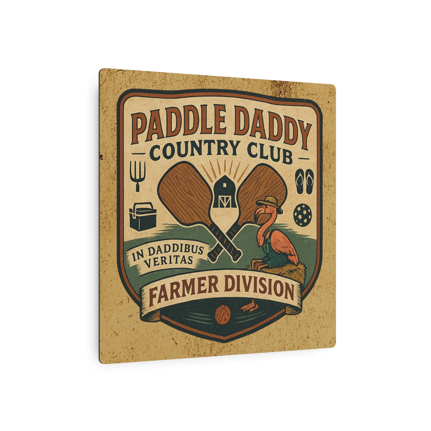 Paddle Daddy Country Club™ Farmer Edition Metal Art Sign